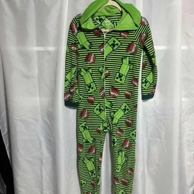 Pijama/cama con capucha Minecraft para niños talla grande 12/14 verde resistente al fuego Foto 1 de 4
