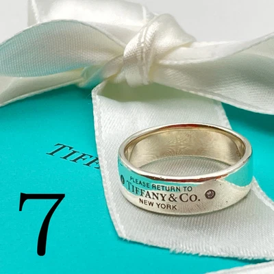 Anello Tiffany & Co. Return to 2P Diamond Silver misura US 7 4,6 g - Immagine 1 di 4