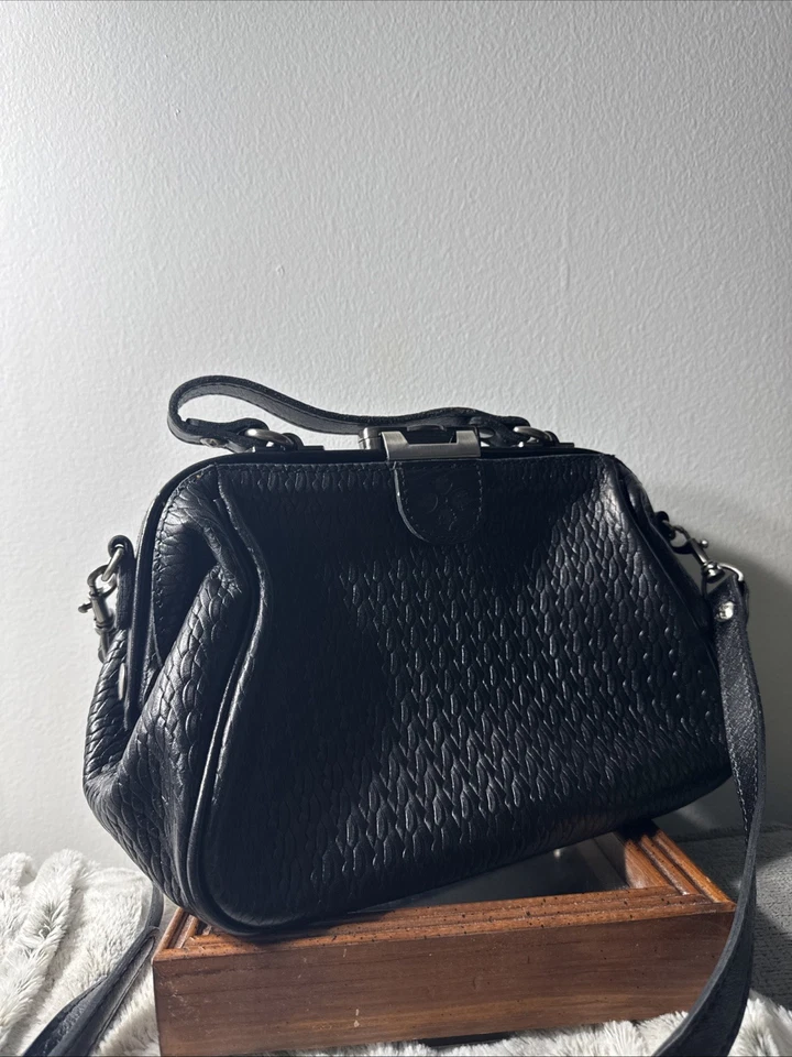 Patricia Nash Vintage-Style Black Embossed Leather Frame Crossbody  - Image 1 of 4
