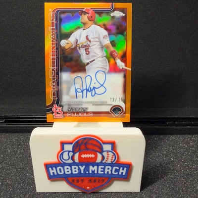 2025 Topps cromo Albert Pujols naranja refractor en tarjeta automática 13/15 patio SSP Foto 1 de 4