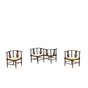Group of Antique Art Nouveau Seats Walnut Italy XX Century - Picture 1 of 12