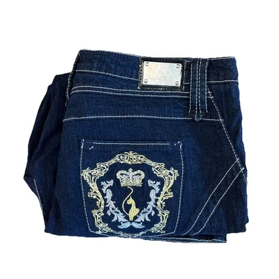 Vintage Baby Phat Embellished Flare Jeans Womens 18 Dark Wash Y2K Embroidered - Image 1 of 4