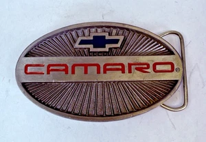 Vintage Camaro Belt Buckle Chevy Logo Bowtie Masterpiece Collection - Picture 1 of 9