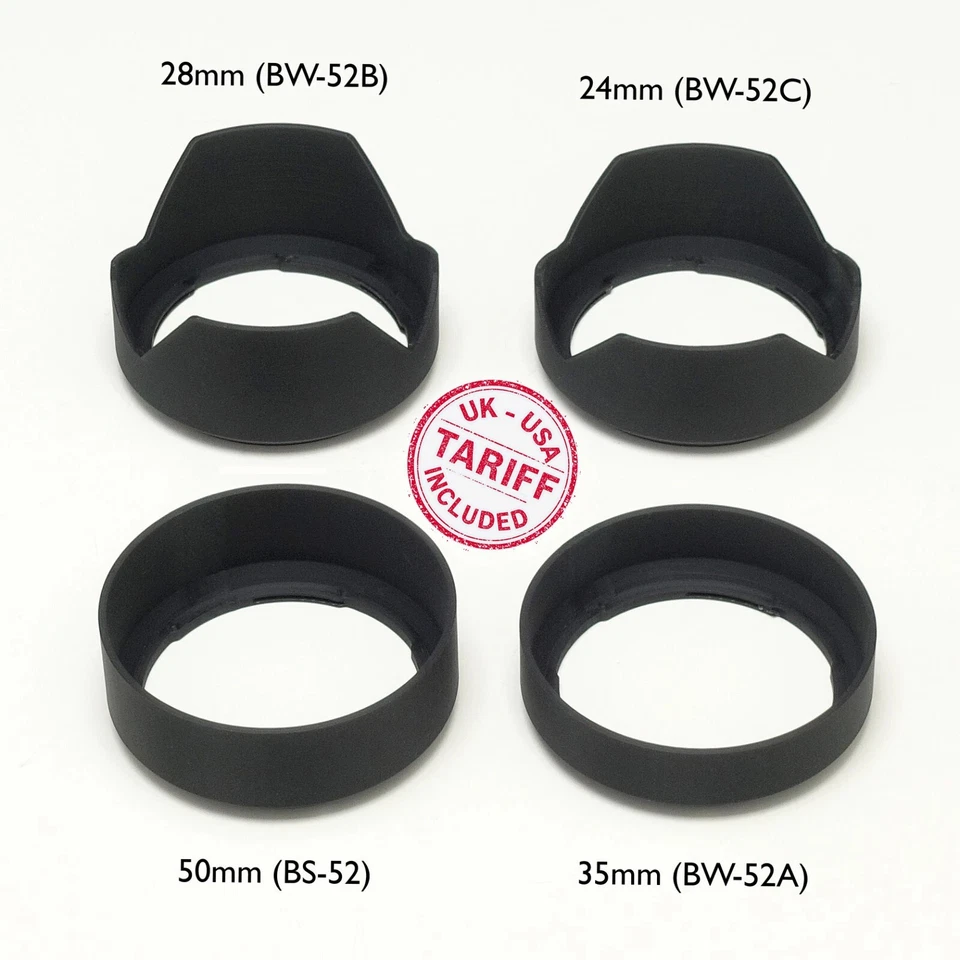 Lens Hoods For Canon nFD - 50mm BS-52 / 35mm BW-52A / 28mm BW-52B / 24mm BW-52C - Image 1 of 1