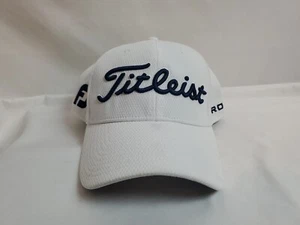 Titleist Pro V1 FJ White Golf Hat Blue Embroidered FootJoy Stretch Fit S/M - Picture 1 of 7