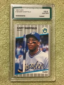 Fleer Gary Sheffield 1989 novato radiocontrol #196 graduado AGS 10 gema como nuevo - Imagen 1 de 2