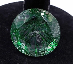 Green Rutilated Quartz 74 Ct Certified Oval Cut Loose Gemstone 28x27mm 4OUH - Picture 1 of 8