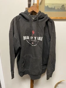 Y2K Muay Thai Sports Martial Arts Men's Black Hoodie Sweatshirt Size Men’s XL - Picture 1 of 4