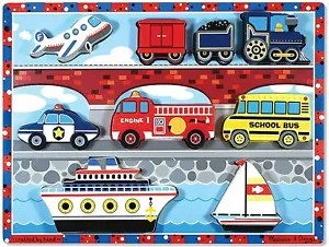 Melissa & Doug - Vehicles Chunky Puzzle 9pc - Picture 1 of 6