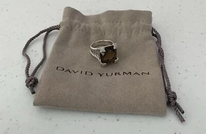 DAVID YURMAN STERLING SILVER/SMOKY TOPAZ/DIAMONDS ON POINT RING! 6.25 - Picture 1 of 13