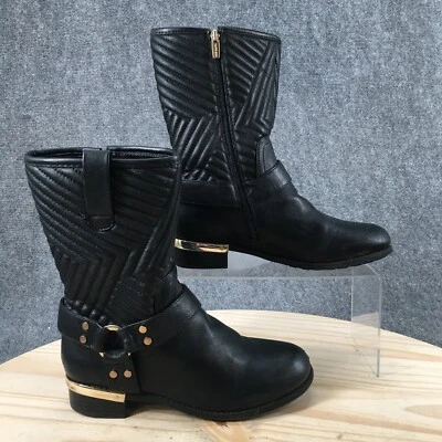 Vince Camuto Boots Youth 3 M Girls Waloan Mid Calf Side Zip Riding Boot Black - Image 1 of 4