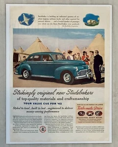 Vintage Original 1942 Studebaker Automobil Farbdruck Anzeige 14" x 10" - Bild 1 von 8