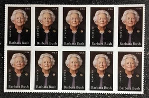2025USA Forever Barbara Bush - Block of 10   mint postage - Picture 1 of 2