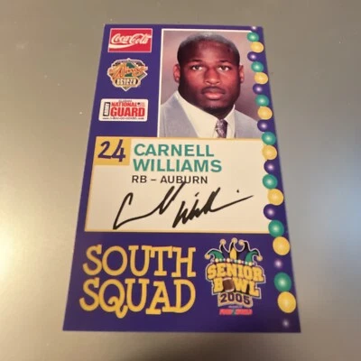 CARNELL WILLIAMS 2005 SENIOR BOWL RC AUBURN TIGERS - ROOKIE - Image 1 of 2
