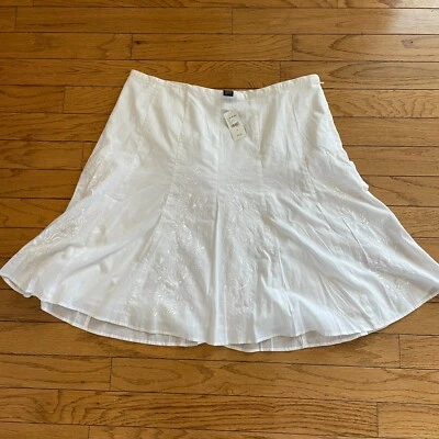NEW Lane Bryant Size 20 White Embroidered Skirt A-Line Cotton Lined Romantic NWT - Image 1 of 4