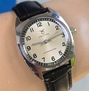 Vintage CROTON men's manual wind watch AS1802 17Jewels swiss made 1960s - Picture 1 of 14