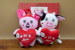 Valentines Pet Dog Toys With Squeakers "All You Need Is Love Pig/Cow" by JMLE - Picture 1 of 4