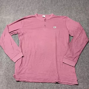 DC Shirt Men XL Maroon Long Sleeve Casual Long Sleeve Double Button - Picture 1 of 7