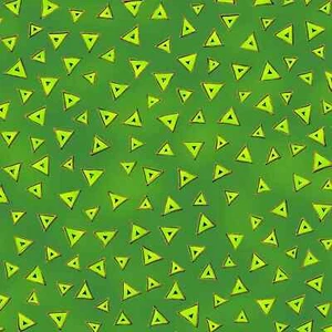 Laurel Burch Basics Green Triangle on Green Cotton Fabric By the FQ 1/4 YD - Picture 1 of 11