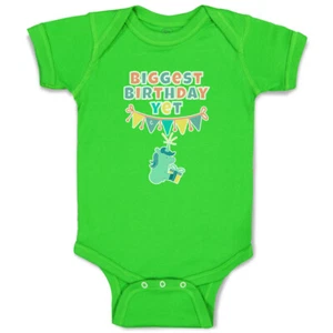 Baby Bodysuit Biggest Birthday Yet Style B Funny Cotton Boy & Girl Baby Clothes - Picture 1 of 21