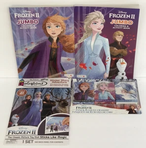 Kids Summer Activity Set Disney Frozen II Coloring Books Sticker Story & Crayons - Picture 1 of 12
