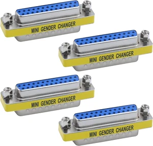 25 Pin VGA SVGA KVM Male to Female M/F Mini Gender Changer Coupler Adapter DB25  - Picture 1 of 5