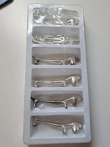 Set of 6 Vintage Silver Plated Dachshund Dog Knife Rests Art Deco Table Decor. - Picture 1 of 8