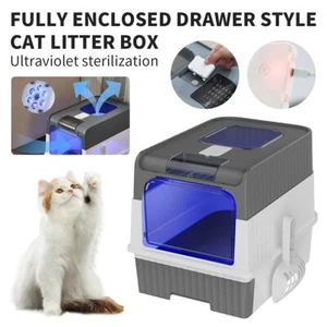 XXL selbstreinigende Katzenklo-Schublade mit UV-Lampe & Anti-Spritz Schutz - Bild 1 von 14
