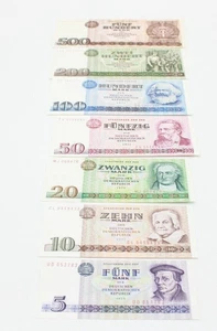 EAST GERMANY GDR 7 BANKNOTES SET 1971-1985 UNC GDR DDR notes money,D1.L.3 - Picture 1 of 22