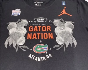 T-shirt Nike adulto media nera 2018 Peach Bowl Florida Gator Nation Atlanta GA nuova con etichette - Foto 1 di 7