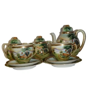 1910-1939 Nippon Tea Set With Teapot, Sugar & Creamer, Cups And Saucers  - Picture 1 of 24