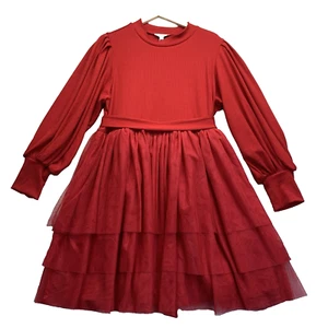 Neu mit Etikett Ivy City Co. 1X kurzes Cosette in rot Stufen Tüllrock Fit & Flare Kleid XL - Bild 1 von 12