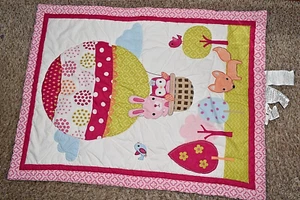 5S !WOW! LN CIRCO Up We Go Bunny Owl Fox Quilted Crib Comforter Blanket Lovey - Picture 1 of 5