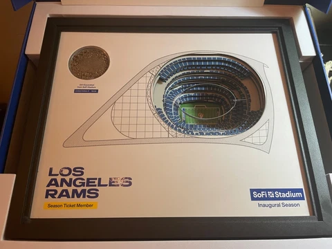 2020 Los Angeles Rams Season Ticket Member Gift Box SoFi Stadium with cards Cover