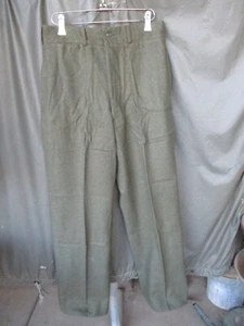 Guerra di Corea, pantaloni di lana verde USMC anni '50, vita 30,5, cuciture interne - Foto 1 di 11