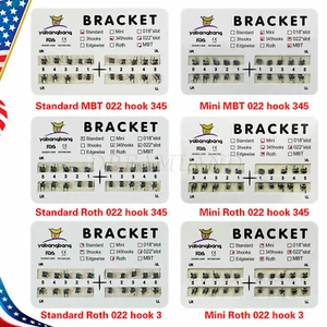 10 Packungen Dental Kieferorthopädische Brackets Zahnspangen Mini Roth MBT Slot.022 3-4-5 Haken A - Bild 1 von 87