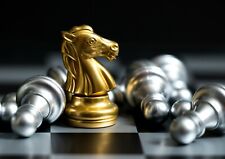 A4| Chess Golden Knight Poster Size A4 Gaming Board Player Poster Gift #16163