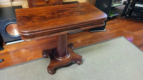 1840 Antique Empire Mahogany flip-top Game table/ console table- Original finish Cover