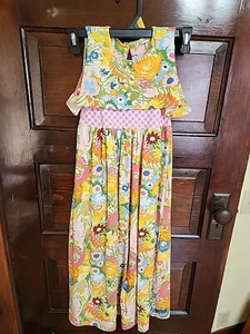 Matilda Jane Maxi Dress Girls 6 Brilliant Daydream Far Out Floral Gingham Multi - Picture 1 of 6