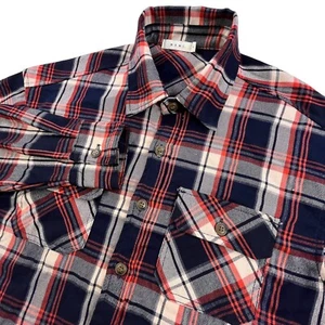 Camisa de franela a cuadros MNML para hombre pequeña doble bolsillo abotonada elástica al aire libre - Imagen 1 de 13