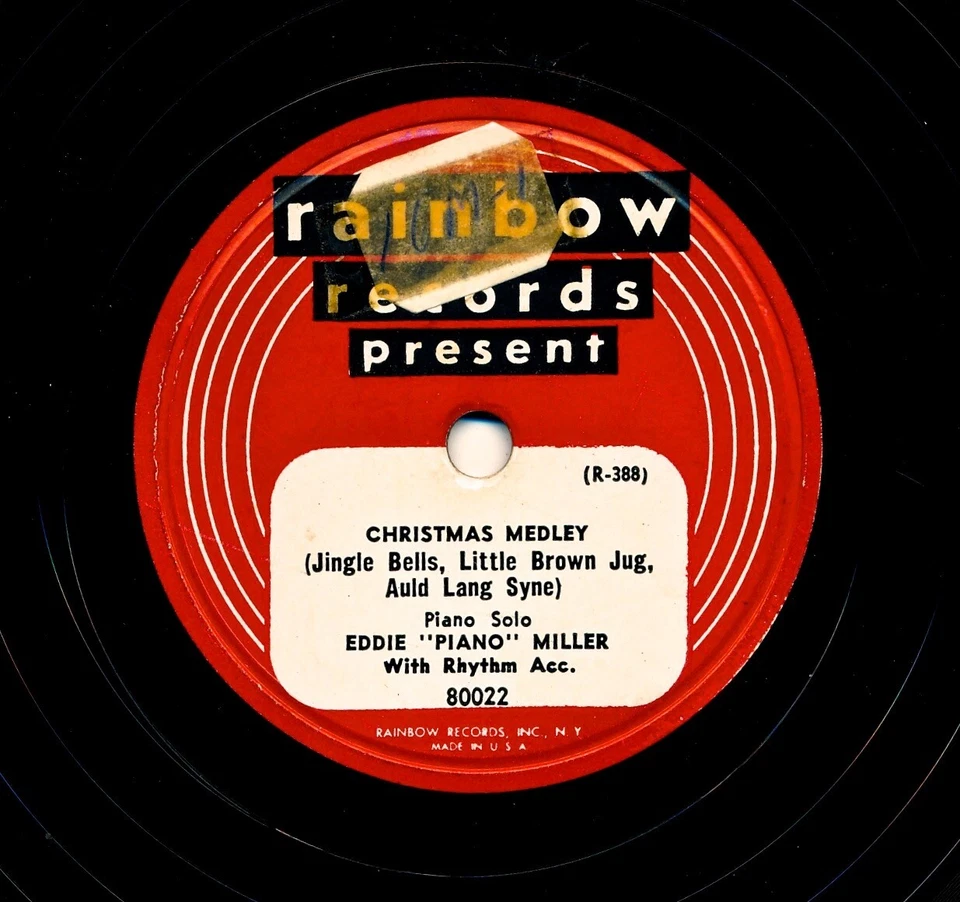 EDDIE "Piano" MILLER on 1949 Rainbow 8022 - Christmas Medley / New Year Medley - Image 1 of 1