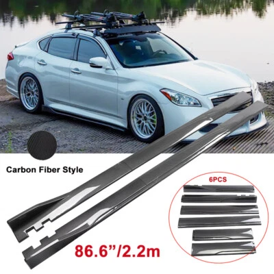 86.6” Carbon Style Side Skirt Splitter Rocker Panels For Infiniti M35 M35h M37 - Изображение 1 из 4