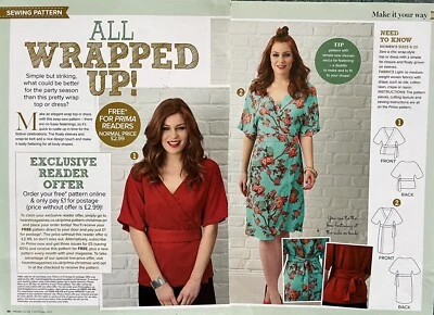 PRIMA SEWING PATTERN ELEGANT WRAP DESIGN TOP OR DRESS TO FIT SIZES 6 - 20 - Image 1 of 3