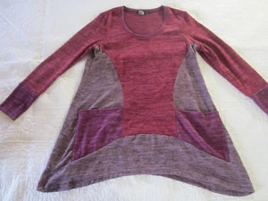 Art of Cloth Womens Top Size S Red/Purple Pockets Tunic - Picture 1 of 6
