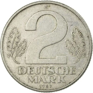 German Democratic Republic 2 Deutsche Mark Coin | Hammer | Compas | KM14 | 1957 - Picture 1 of 10