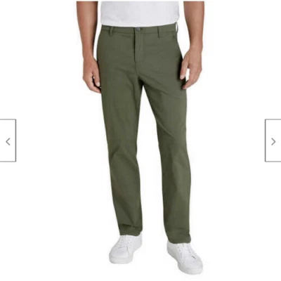 Weatherproof Men's Performance Weather-Flex Flatfront Pant, Size 42x30, Olive - Image 1 of 2