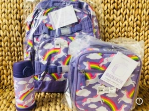 Pottery Barn Kinder großer Rucksack lila Einhorn Brotdose Flasche Neu HTF - Bild 1 von 7
