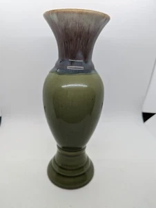 Large Art STUDIO Pottery Vase Green Vintage Drip Glaze  - Picture 1 of 3