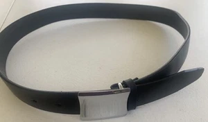 Cintura uomo Calvin Klein vera pelle M nera abito placca fibbia logo - Foto 1 di 8