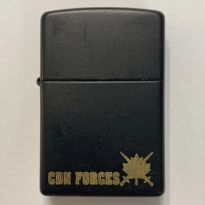 2013 ZIPPO LIGHTER CANADIAN CDN FORCES ARMY NAVY AIR FORCE BLACK BRASS USED - Picture 1 of 5